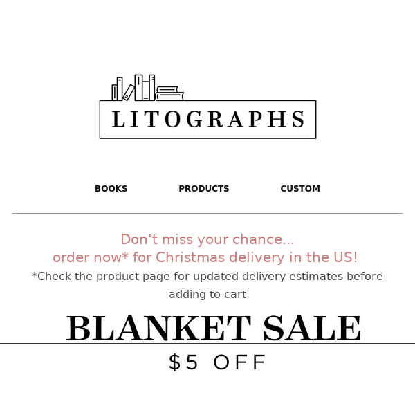 $5 OFF blankets, still with Xmas delivery!