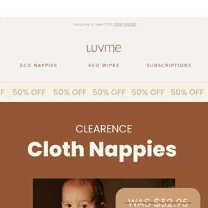 Did you see this? 👉 50% OFF Cloth Nappies! 🤪