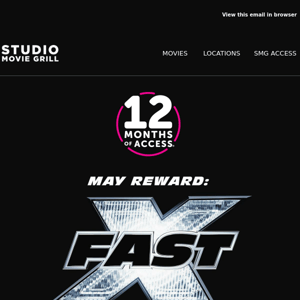 🚨 Buckle Up, Studio Movie Grill, Your May Access Reward Offer is Here! #FastX