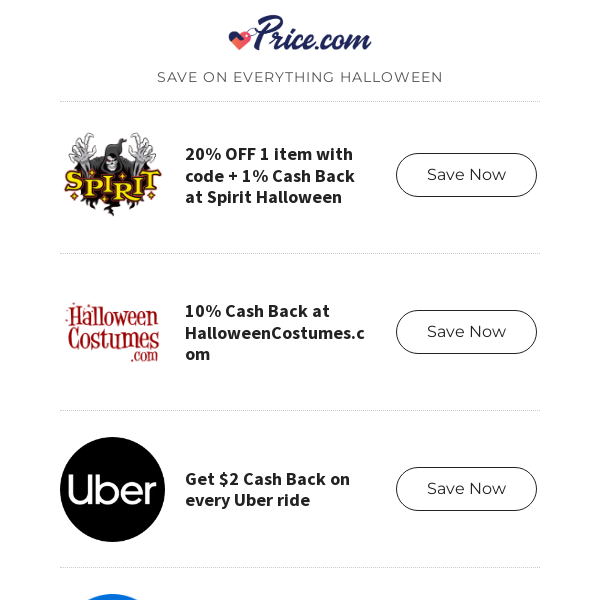 Limited Time: Halloween Savings & Cash Back