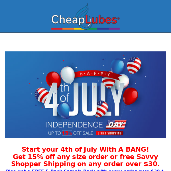🔴⚪🔵CheapLubes 15% Off 4th Of July Sale. Ends July 6th. (c)