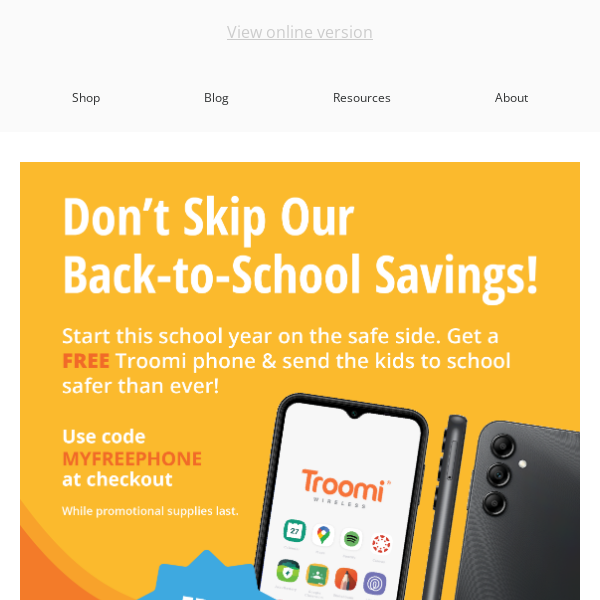 Don't miss Troomi's back-to-school promotion!