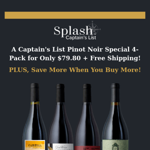 The Perfect Premium Pinot 4-Pack - Just $19.95 Per Bottle!