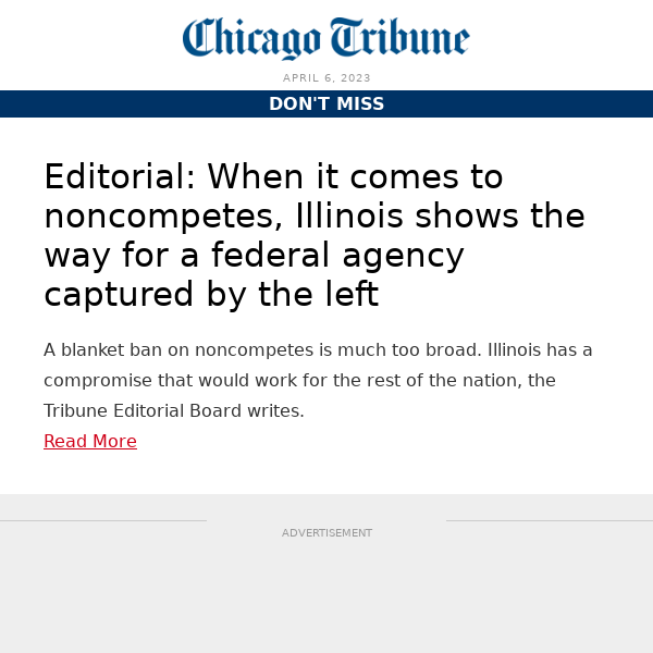 Editorial: When it comes to noncompetes, Illinois shows the way for a federal agency captured by the left