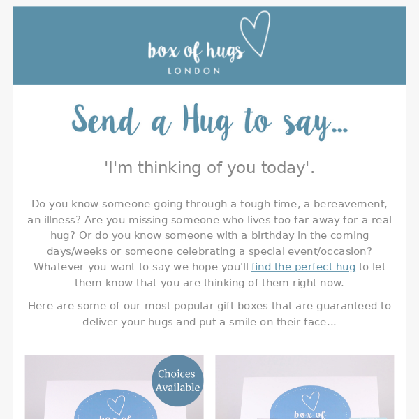 Send a Hug In A Box To Say...😘
