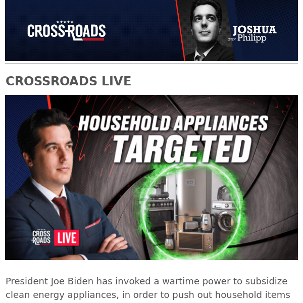 Biden Uses War Powers to Target Household Appliances
