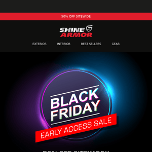 Black Friday Early Access Sale! 🏎️✨