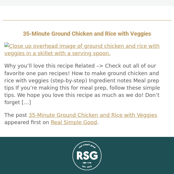 35-Minute Ground Chicken and Rice with Veggies