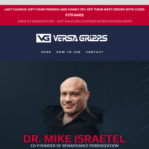 TOMORROW: Meet Dr. Mike Israetel at Arnold Sports Festival - Versa Gripps Booth #651!
