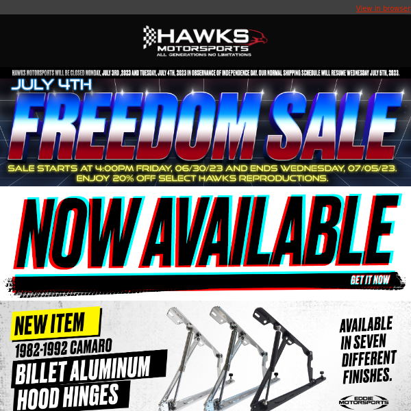 See What's New At Hawks Motorsports - June 30