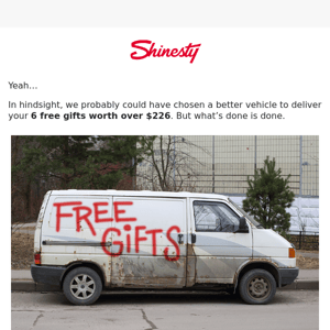 About our free gift delivery vehicle.