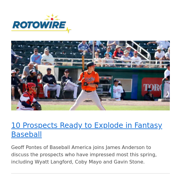 10 Prospects Ready to Explode in Fantasy Baseball