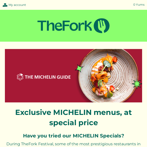 Discover MICHELIN restaurants - at special prices