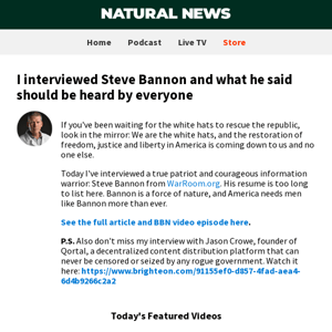 I interviewed Steve Bannon and what he said should be heard by everyone