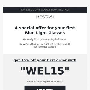 Make sure to use your 15% discount coupon