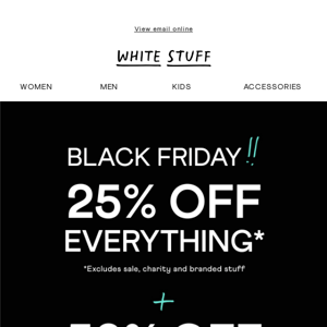 25% off | All coats and boots (and everything else)