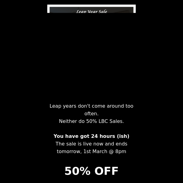 24 Hour Sale - 50% Off