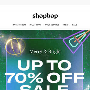 Up to 70% off: a merry SALE 🎁