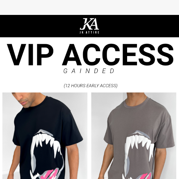 VIP ACCESS - JAWS PUFF PRINT T-SHIRT 🔓