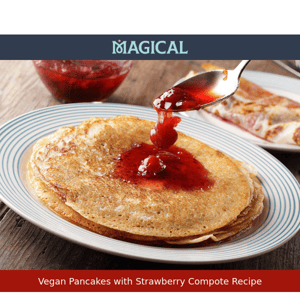 Vegan Pancakes with Strawberry Compote Recipe🥞