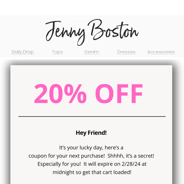 20% off From Jenny Boston