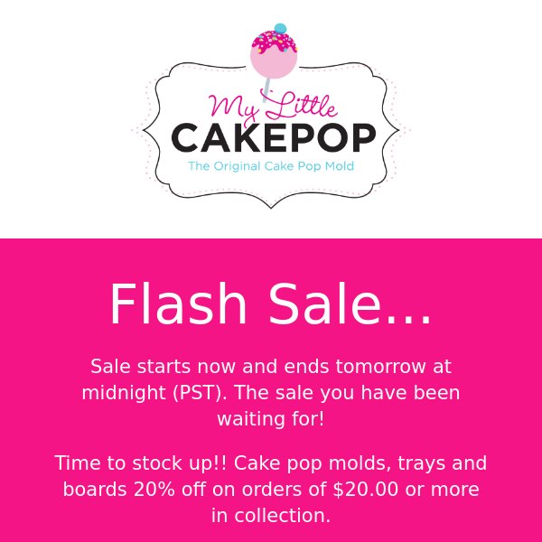 Flash Sale, cake pop molds 20% off📍