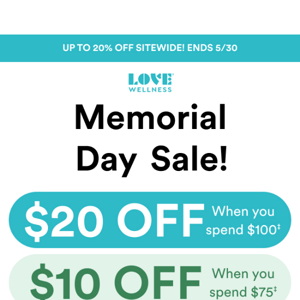 Memorial Day Sale 🏖️