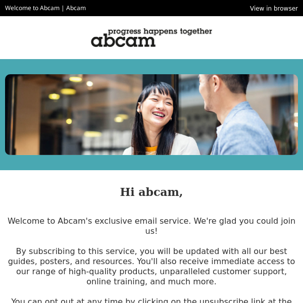 Welcome Abcam, here's something to get you started