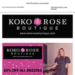 *50% OFF ALL DRESSES use code DRESS50* #sale #koko