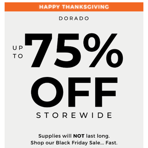 Up to 75% OFF Gifts! 🦃