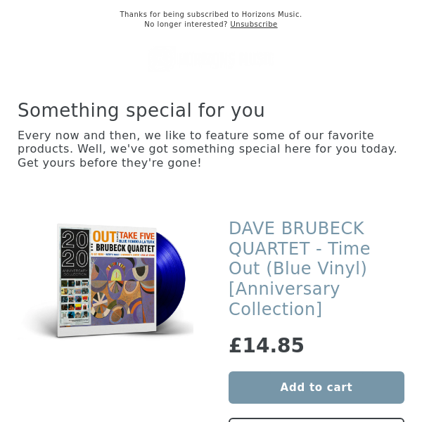 BACK IN! DAVE BRUBECK QUARTET - Time Out (Blue Vinyl) [Anniversary Collection]