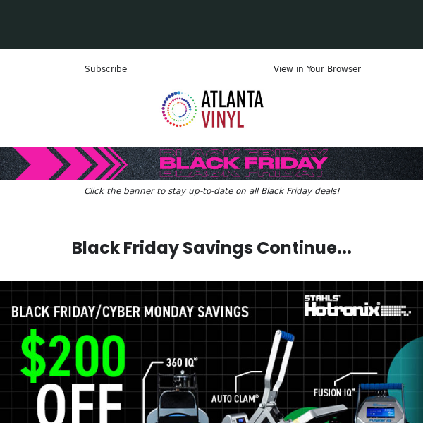 $10 Off Siser HTV, $200 Off Heat Presses, And More Black Friday Savings