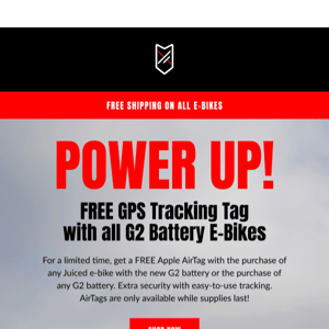 Get a FREE GPS tracking tag with your e-bike