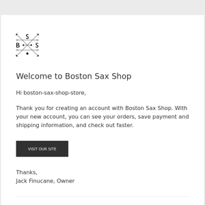 Welcome to Boston Sax Shop