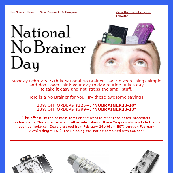 National No Brainer Day 2023 from PPCS! Coupons and New Products! -  Performance PCs