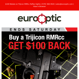 ENDS SATURDAY: $100 Trijicon RMRcc Rebate