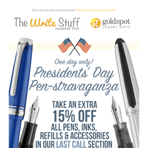 🇺🇸 Extra 15% off pens fit for a president.