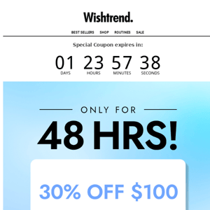 48hours 30% off sitewide!💙