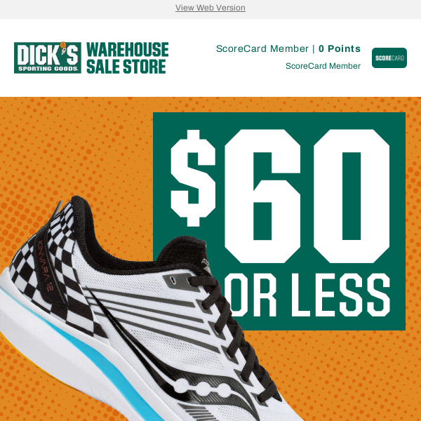📣 Shop $60 or less running footwear, $10 shorts & more top deals!