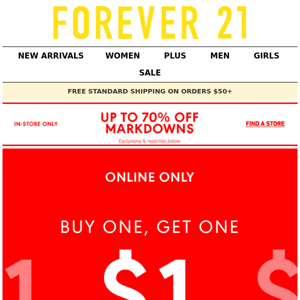 BOGO $1 Markdowns 💸