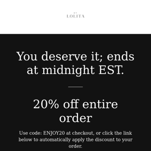 20% OFF ends at midnight EST!