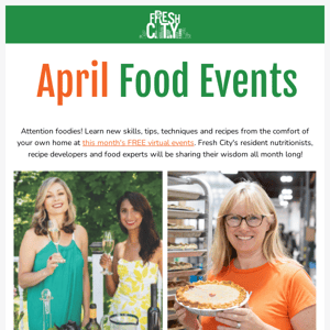 Don't miss these FREE food events! 🌱