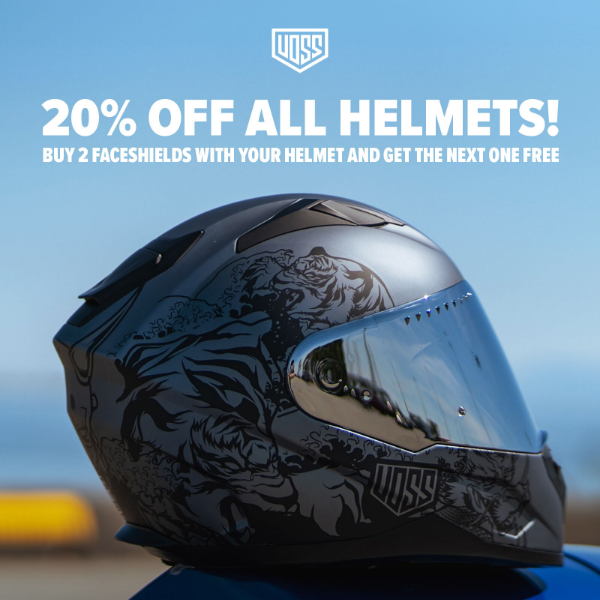 You dont want to miss this!  20% off all helmets now