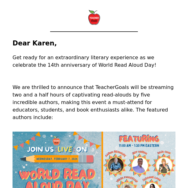 Don’t miss these LIVE read-alouds + prizes! 🤩