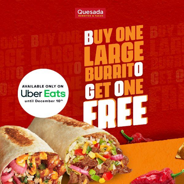 Buy 1 Burrito, Get 1 FREE! Limited Time!🌯🌯