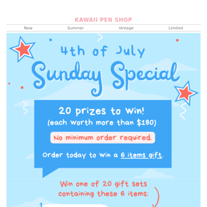 【July 4th SUNDAY SPECIAL🎆】Win a $180 prize!🎉🇺🇸