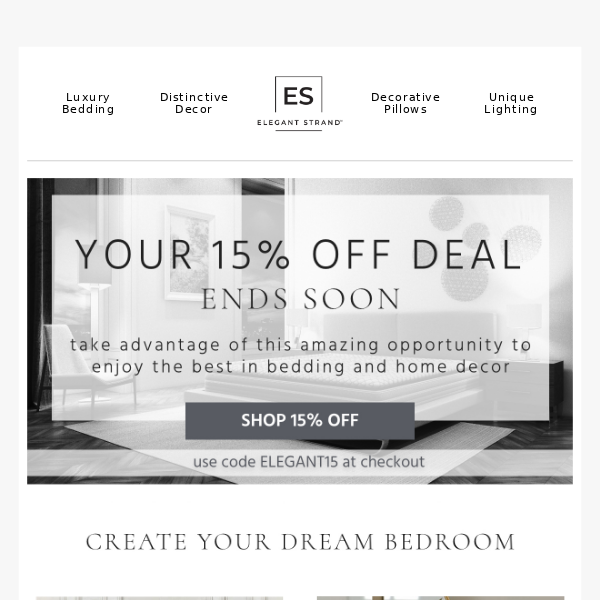 Dream Deal: 15% Off Bedroom and Home Decor