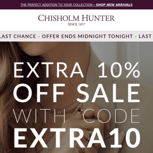 Ends Midnight! Extra 10% off Sale