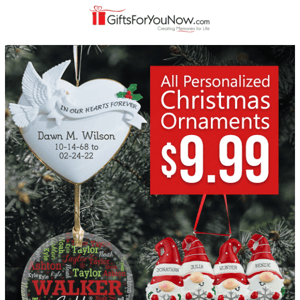 $9.99 Personalized Christmas Ornaments | LAST Chance