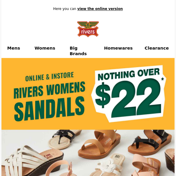 Rivers hot sale ladies sandals